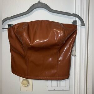 Anthropologie Faux Leather Tube top